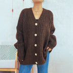 Damen Strickjacke mit luxuriöser Struktur und eleganten Knopfdetails R&B
