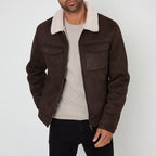 Herren Wildlederjacke mit warmem Kragen