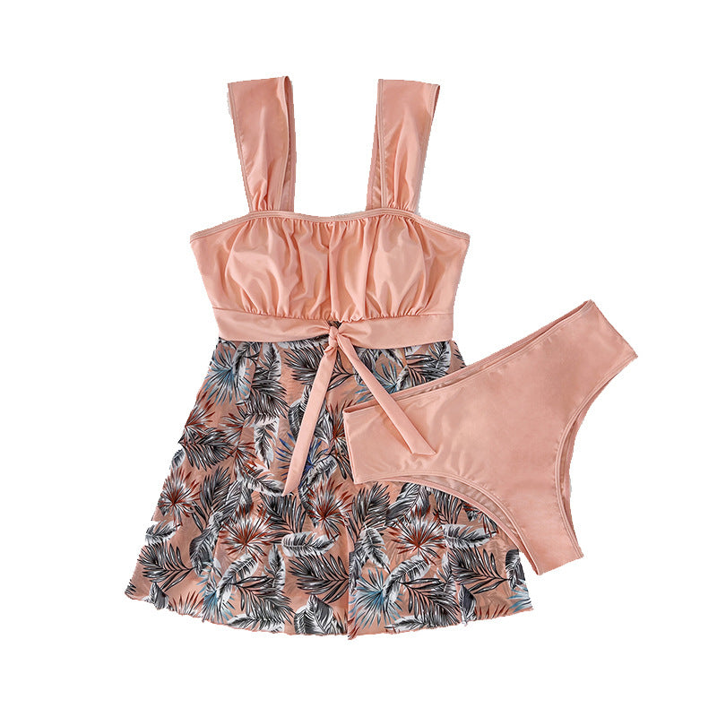 Damen Badeoberteil mit floralem Rock-Design und verstellbaren Trägern R&B