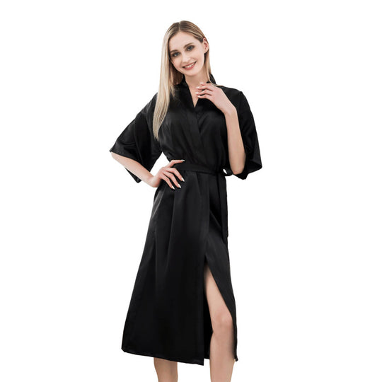 Damen luxuriöser Satin-Bademantel R&B