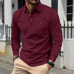 Herren Langarmhemd mit modischem Design und praktischem Brusttaschen R&B