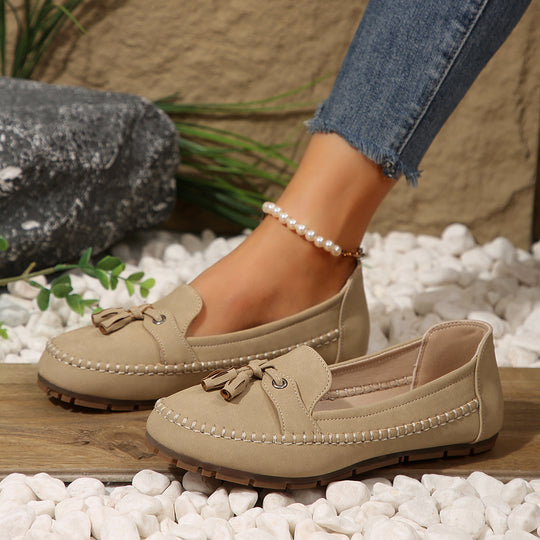 Damen Mokassin-Schuhe mit dekorativem Knoten R&B