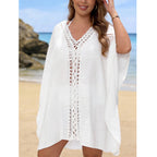 Damen luftiger Strandüberwurf mit Lochstickerei und elegantem Design R&B