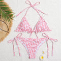 Damen Triangel-Bikini mit floralem Rüschendesign R&B