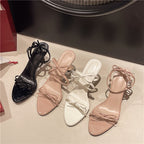 Damen Elegante Slingback-Pumps mit verstellbarem Riemen und dekorativem Schleifendetail R&B