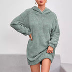 Damen Kuscheliger Oversize-Hoodiekleid aus weichem Fleece R&B
