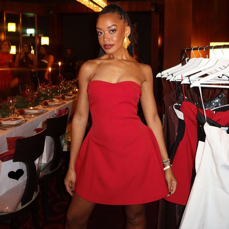 Damen elegantes und figurbetontes Cocktailkleid mit unterstützendem Bustier