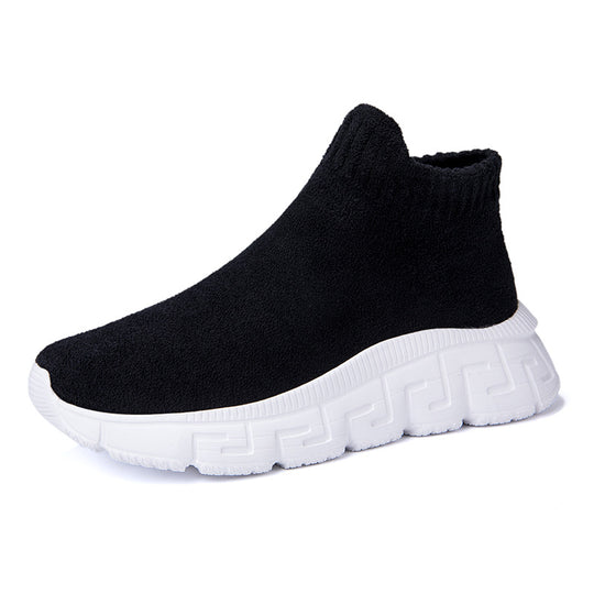 Damen nan kuscheliger Sock-Sneaker aus Teddy-Samt mit elastischem Schaft und stoßdämpfender Profilsohle R&B