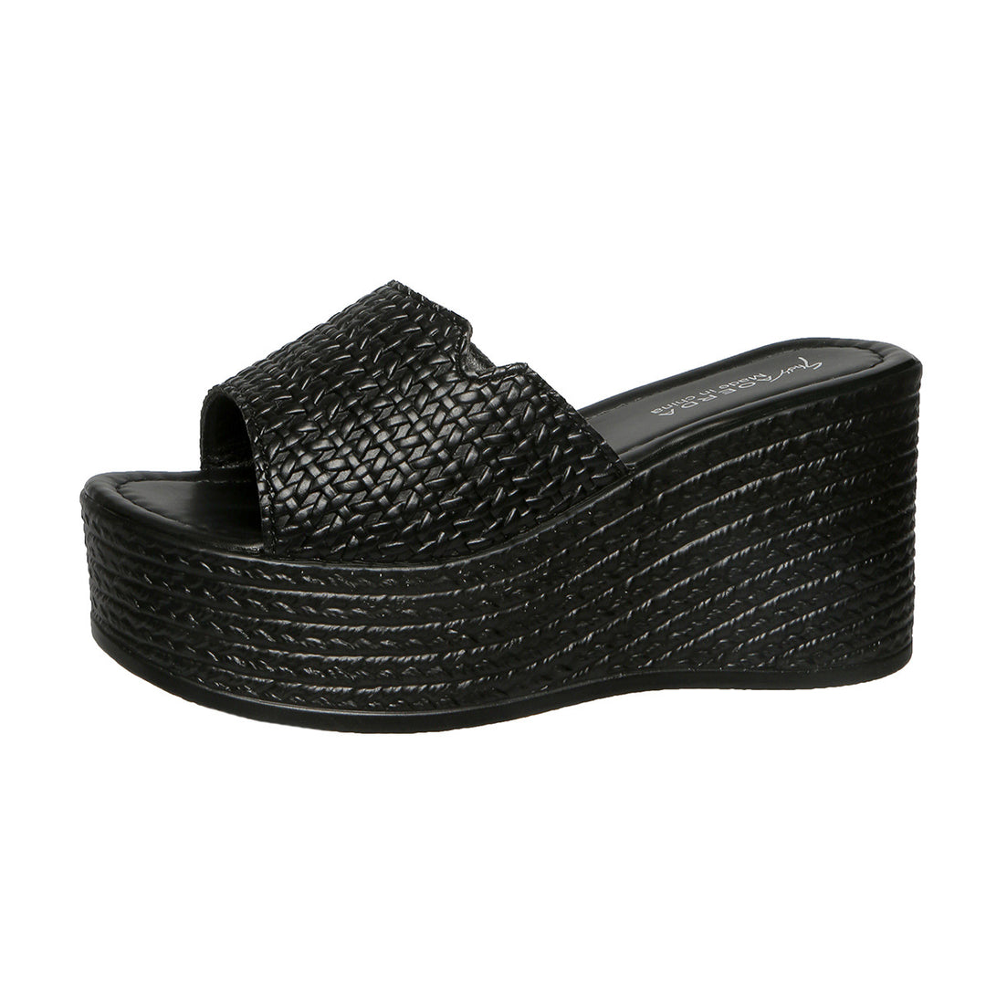 Damen Wedge-Pantoletten mit geflochtenem Obermaterial und rutschfester Sohle R&B