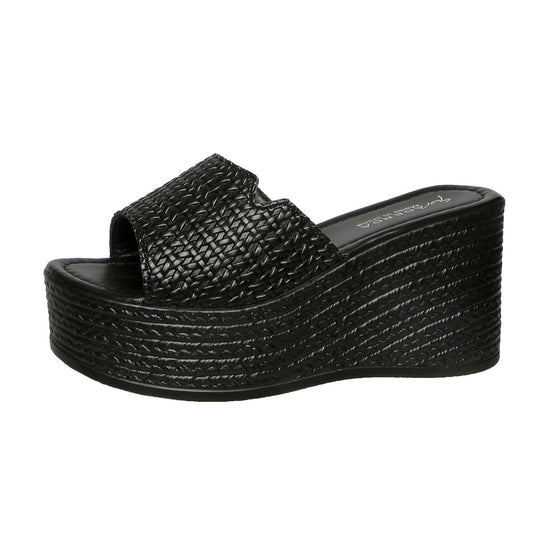 Damen Wedge-Pantoletten mit geflochtenem Obermaterial und rutschfester Sohle R&B
