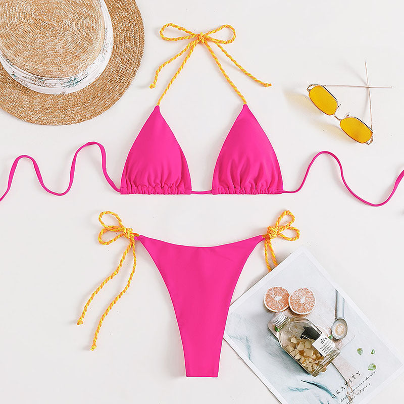 Damen Triangel-Bikini mit modischen Schnürdetails R&B