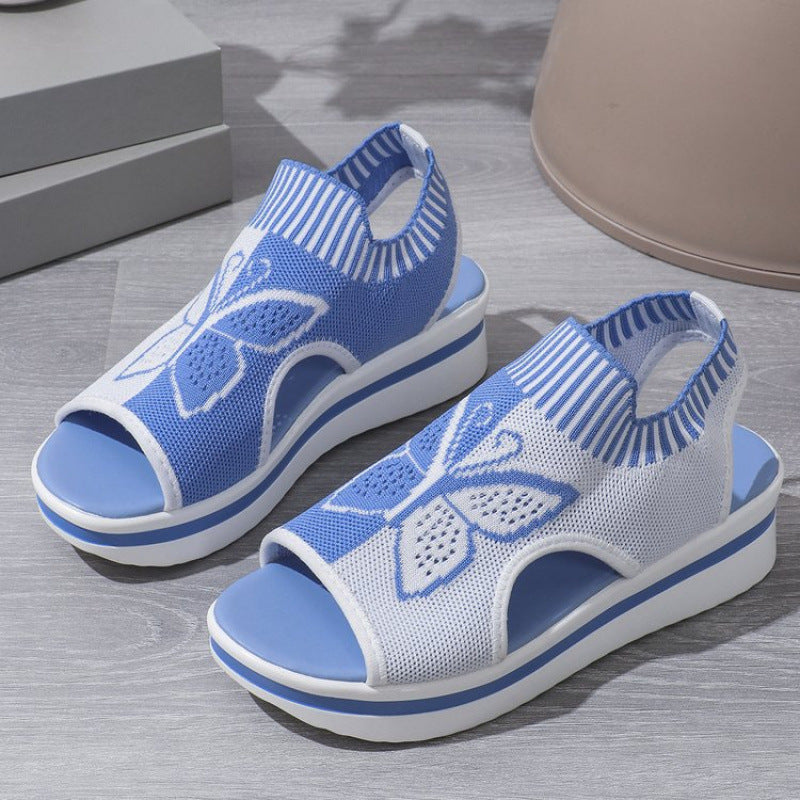 Damen bequeme Freizeit-Sandalen mit atmungsaktivem Netzdesign und floralem Akzent R&B