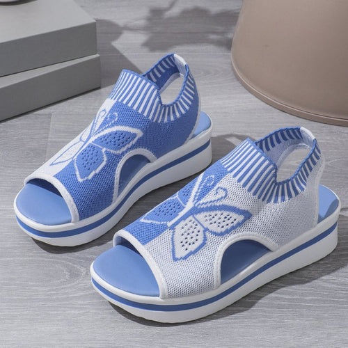Damen bequeme Freizeit-Sandalen mit atmungsaktivem Netzdesign und floralem Akzent R&B