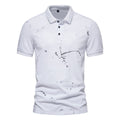 Herren Poloshirt mit kreativen Spritzdruck und hochwertiger Baumwolle