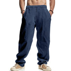Herren lockere Sommer-Cargohose aus atmungsaktivem Material mit verstellbarem Kordelzug R&B