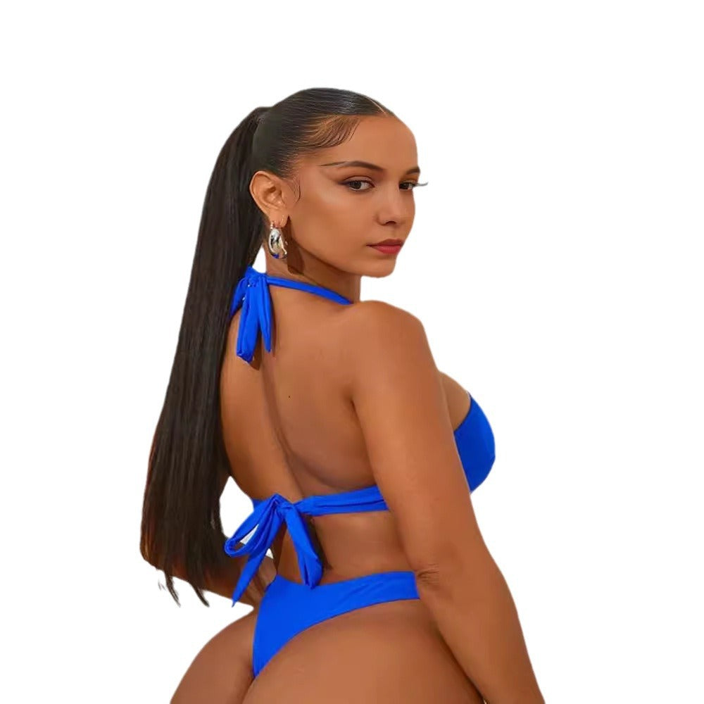 Damen Designer-Bikini mit asymmetrischem Schnitt und Ringdetails R&B
