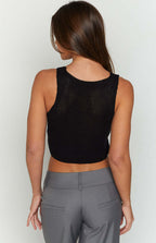 Damen gestricktes Crop-Top mit V-Ausschnitt und Reißverschluss-Detail R&B