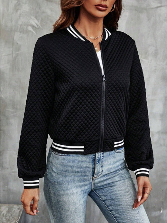 Damen leichte Steppjacke mit Sportstreifen R&B