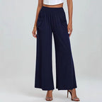 Damen Weit geschnittene Palazzo-Hose mit elastischem Bund und praktischen Taschen R&B