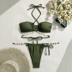 Damen Raffinierter Bikini mit dekorativer Schnürung und seitlichen BindR&Bändern R&B