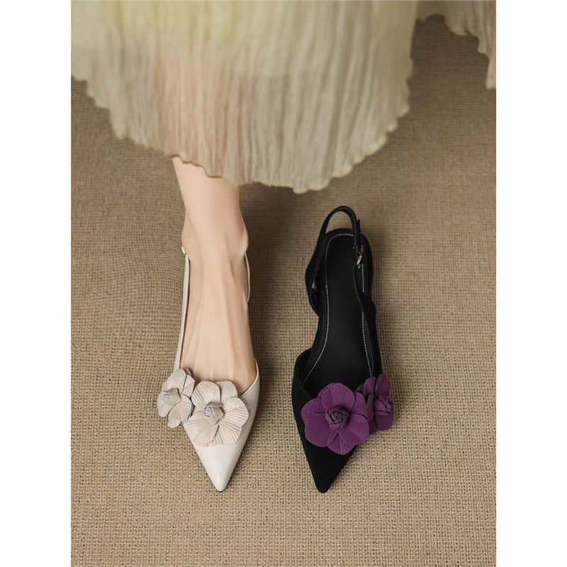Damen Slingback Ballerinas mit floralem Dekor R&B