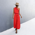 Damen Maxikleid mit schulterfreiem Design und eleganter Rüsche R&B