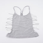 Damen lässiges Sporttop mit verstellbaren Trägern und dekorativem Detail R&B