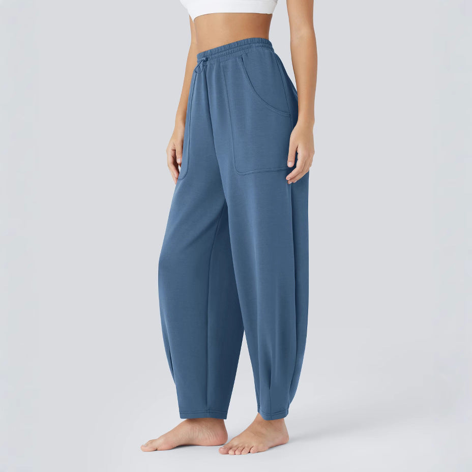 Damen weite Freizeithose mit elastischem Bund und praktischen Taschen R&B