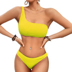 Damen Einseitiger Bikini mit strukturiertem Oberteil und modischem Design R&B