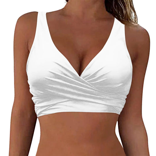 Damen komfortables Wickel-Bikinioberteil R&B