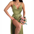 Damen Hochzeitskleid mit elegantem V-Ausschnitt und fließendem Rock R&B