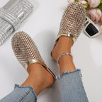Damen Glamouröse Mules mit funkelnden Strassverzierungen R&B