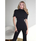 Damen Elegantes Oberteil mit asymmetrischem Kragen und figurbetontem Schnitt R&B