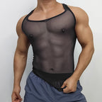 Unisex nan atmungsaktives Netz-Top mit sportlicher Rückenpartie und elastischer Saumkante R&B