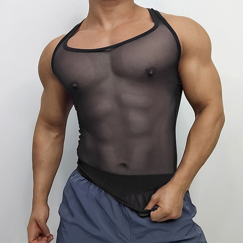 Unisex nan atmungsaktives Netz-Top mit sportlicher Rückenpartie und elastischer Saumkante R&B