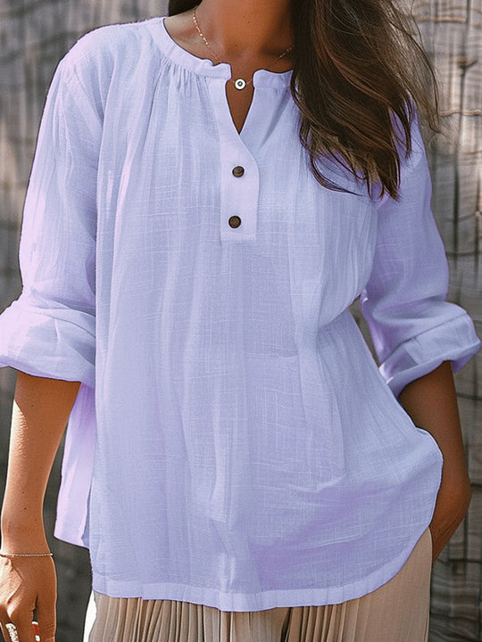 Damen lässige Bluse mit Knopfleiste R&B
