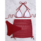 Damen Bikini-Set mit durchscheinendem Rock R&B