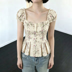 Damenbluse mit floralem Design und Rüschenärmeln R&B