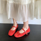 Damen elegante Ballerinas mit modischem Riemen und Schleifenakzent
