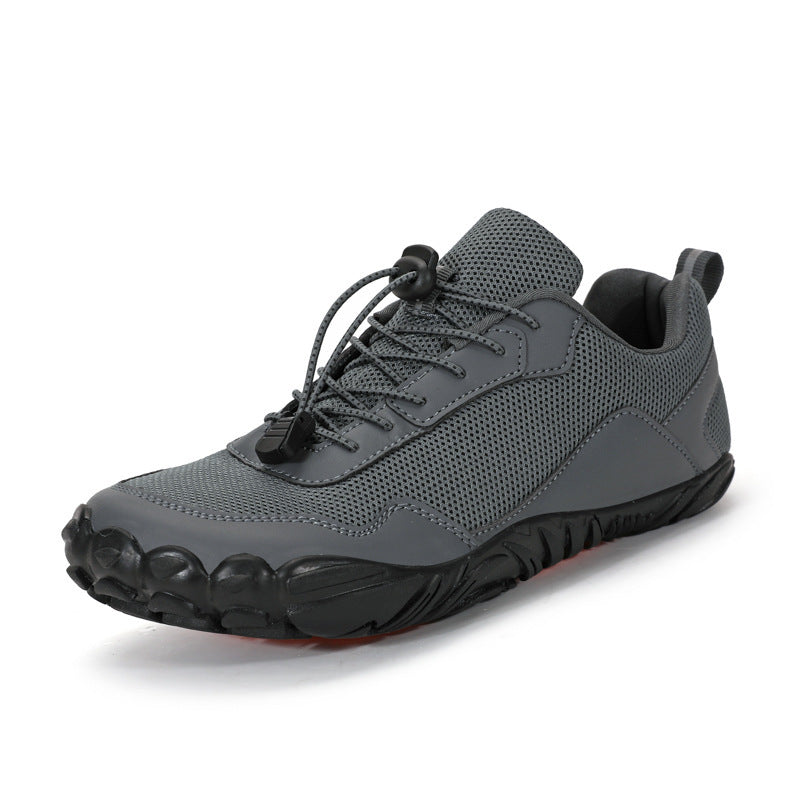Herren nan leichter Schnellzug-Trekkingschuh mit Gummizehschutz, atmungsaktivem Meshoberteil und profiliertem Outdoor-Laufsohle R&B