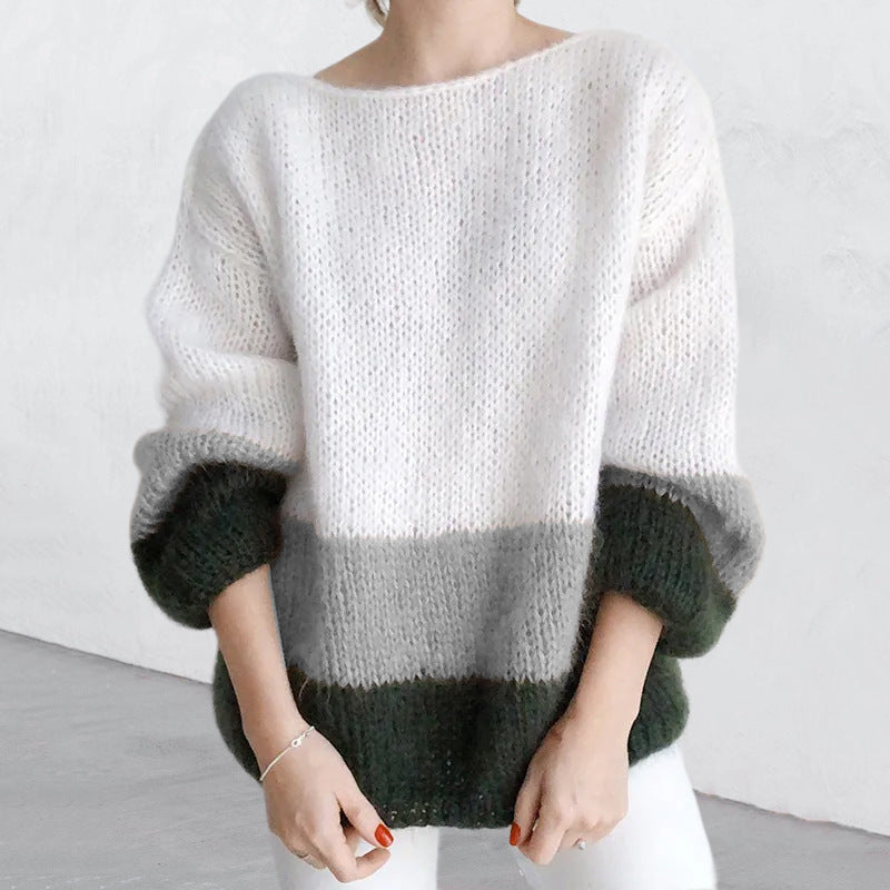 Damen modischer Strickpullover mit weichem Material und lässigem Schnitt R&B
