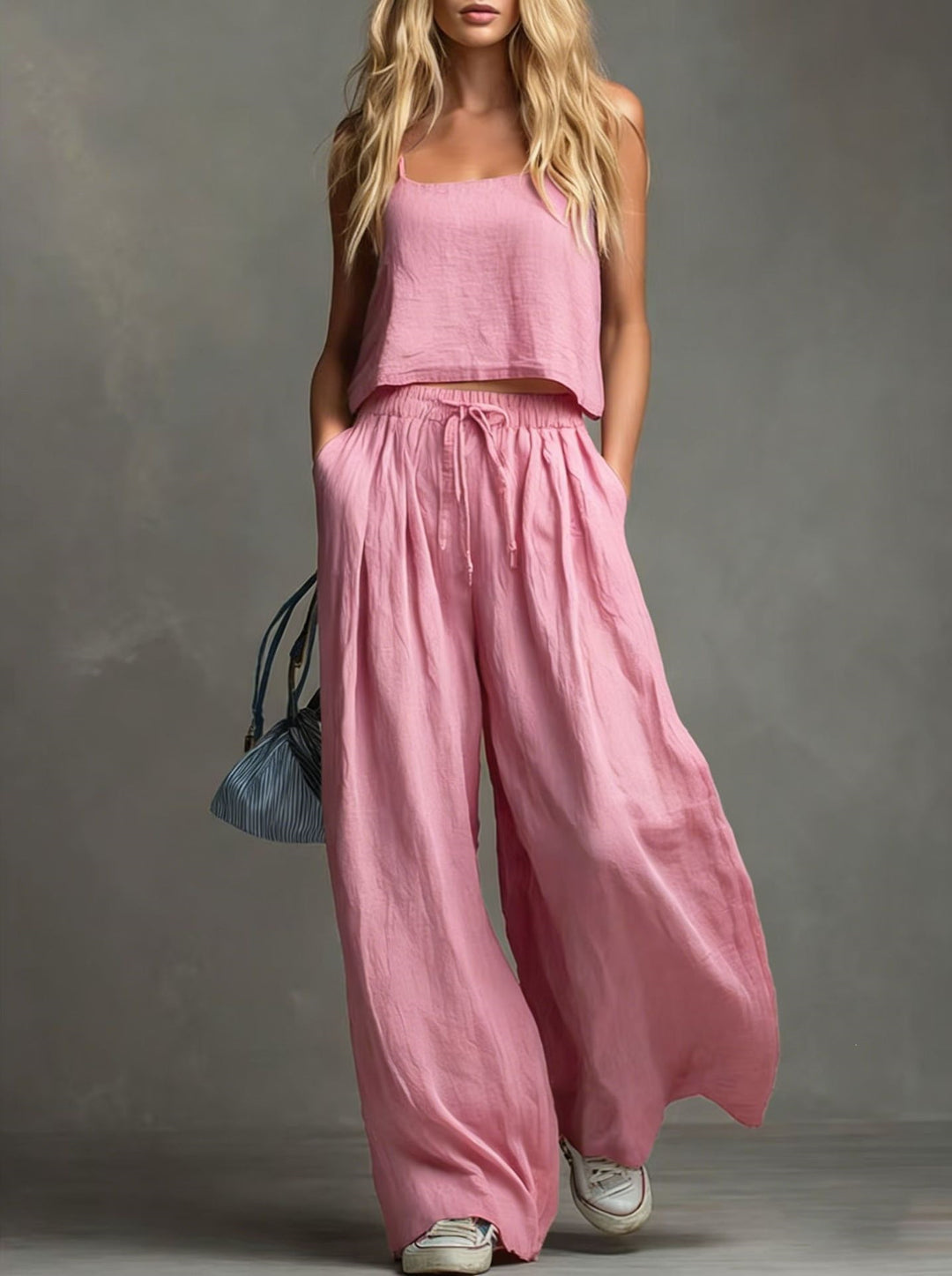 Damen Sommerliches Freizeit-Set mit weitem Oberteil und lässiger Hose R&B