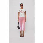 Damen T-Shirt mit kreativem Druck und figurbetontem Schnitt R&B