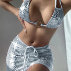Damen Bikini-Set mit elastischen Schnüren und luxuriösen Metallic-Akzenten R&B