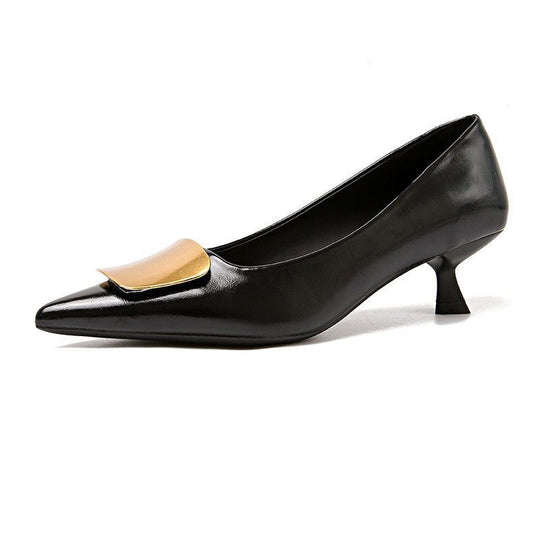 Damen elegante spitze Pumps mit luxuriösem Metallakzent R&B
