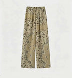 Damen nan weit geschnittene Palazzo-Hose mit Paisley-Print und elastischem Bund R&B