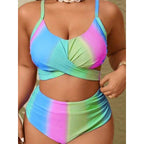 Damen Bikini-Set mit modischer Wickeloptik und hohem Bund R&B