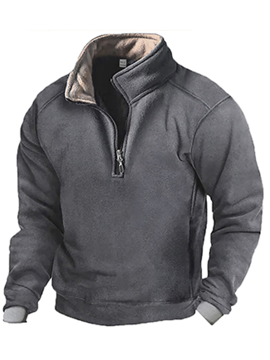 Herren Fleece Sweatshirt mit Stehkragen R&B