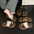 Damen Stylish Zehentrenner-Sandalen mit komfortabler gepolsterter Sohle und dekorativem Riemen R&B