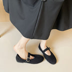 Damen Ballerinas mit elegantem Riemchen und modischer Schnallenapplikation